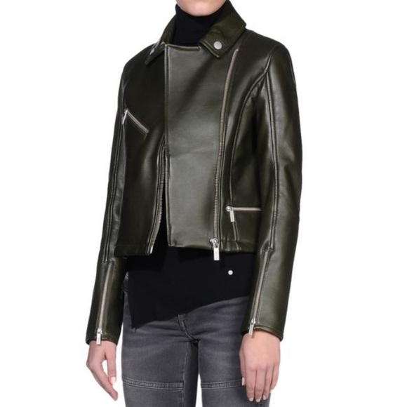 LIKE NEW. KARL LAGERFELD LEATHER BIKER JACKET - Picture 1 of 11